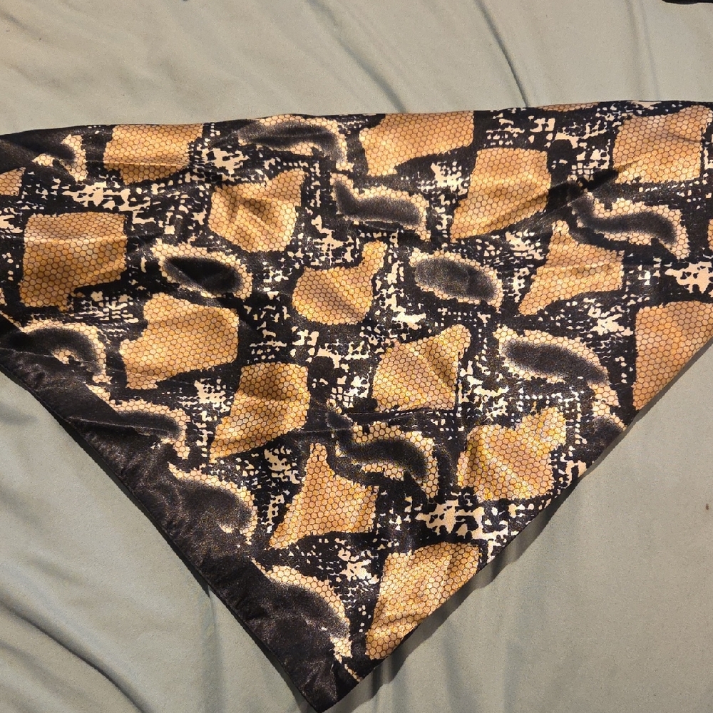 Windsor Black and Gold Patterned Scarf